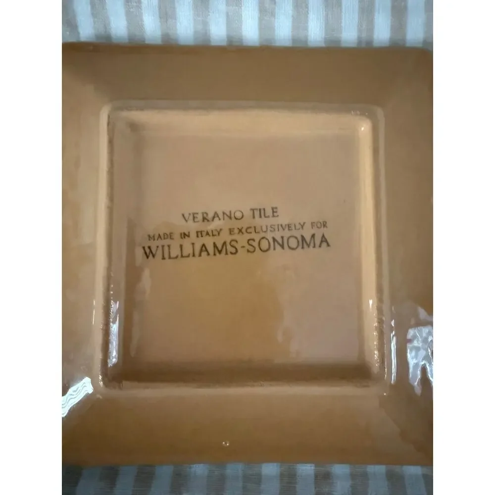 WILLIAMS-SONOMA Verano Tile Tapas Snack Plate Made in Italy Set Two Clam Shrimp